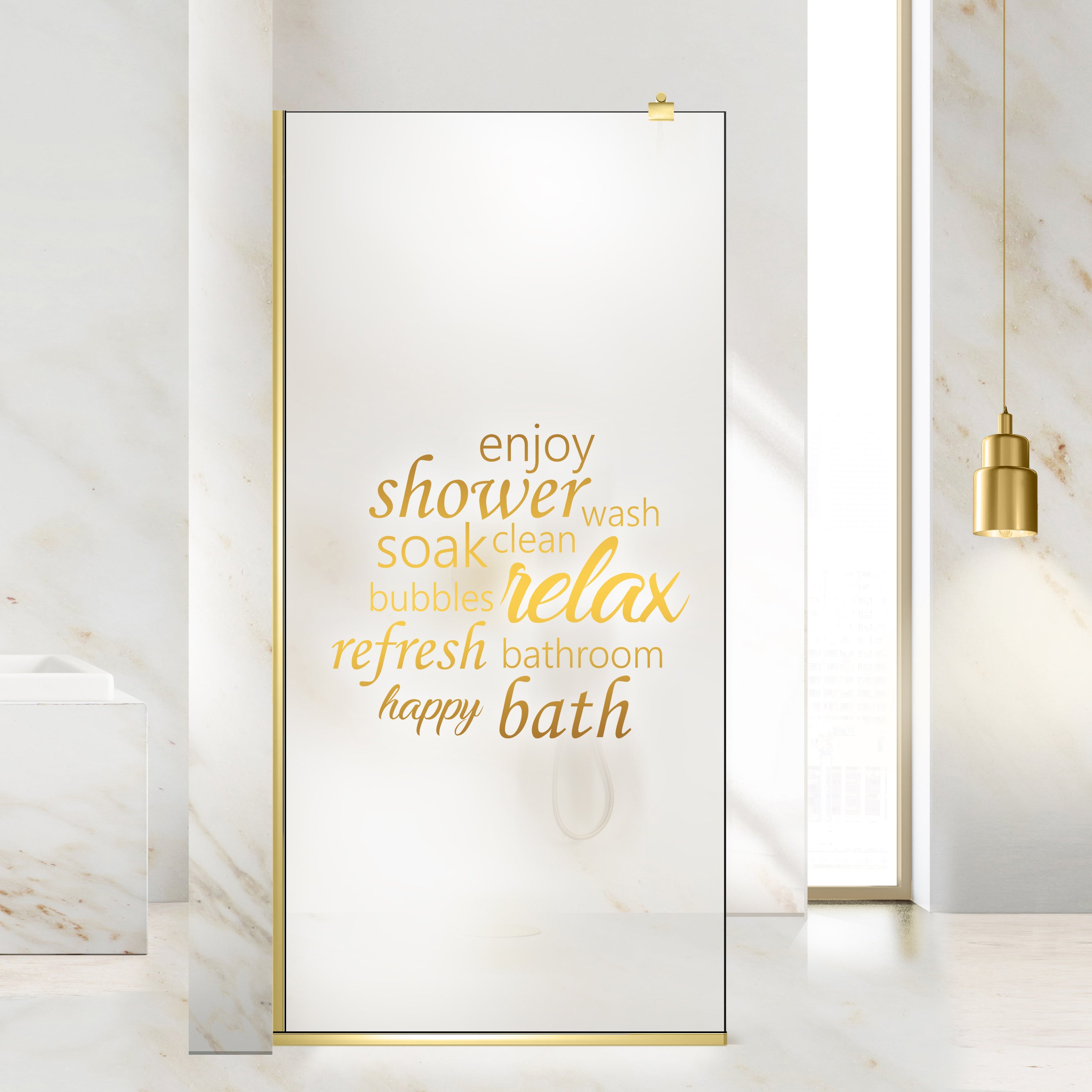 Shower Screens Walk-in, Shower Wall Gold, #Satiné #Matt