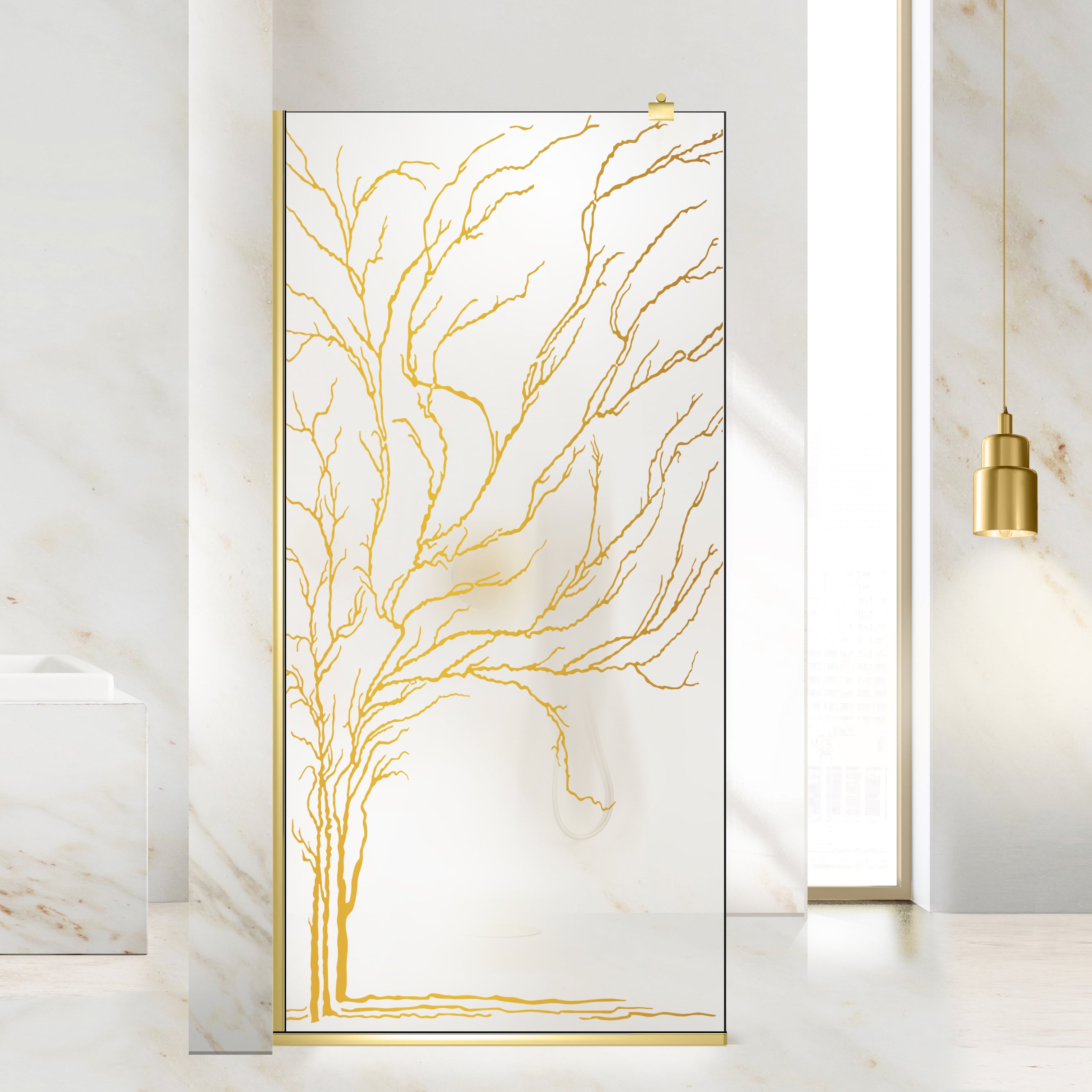 Shower Screens Walk-in, Shower Wall Gold, #Satiné #Matt