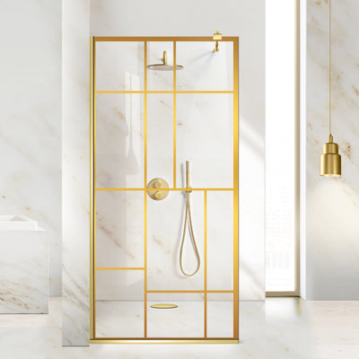 Shower Screens Walk-in, Shower Wall Gold, #Clear #Water-Clear