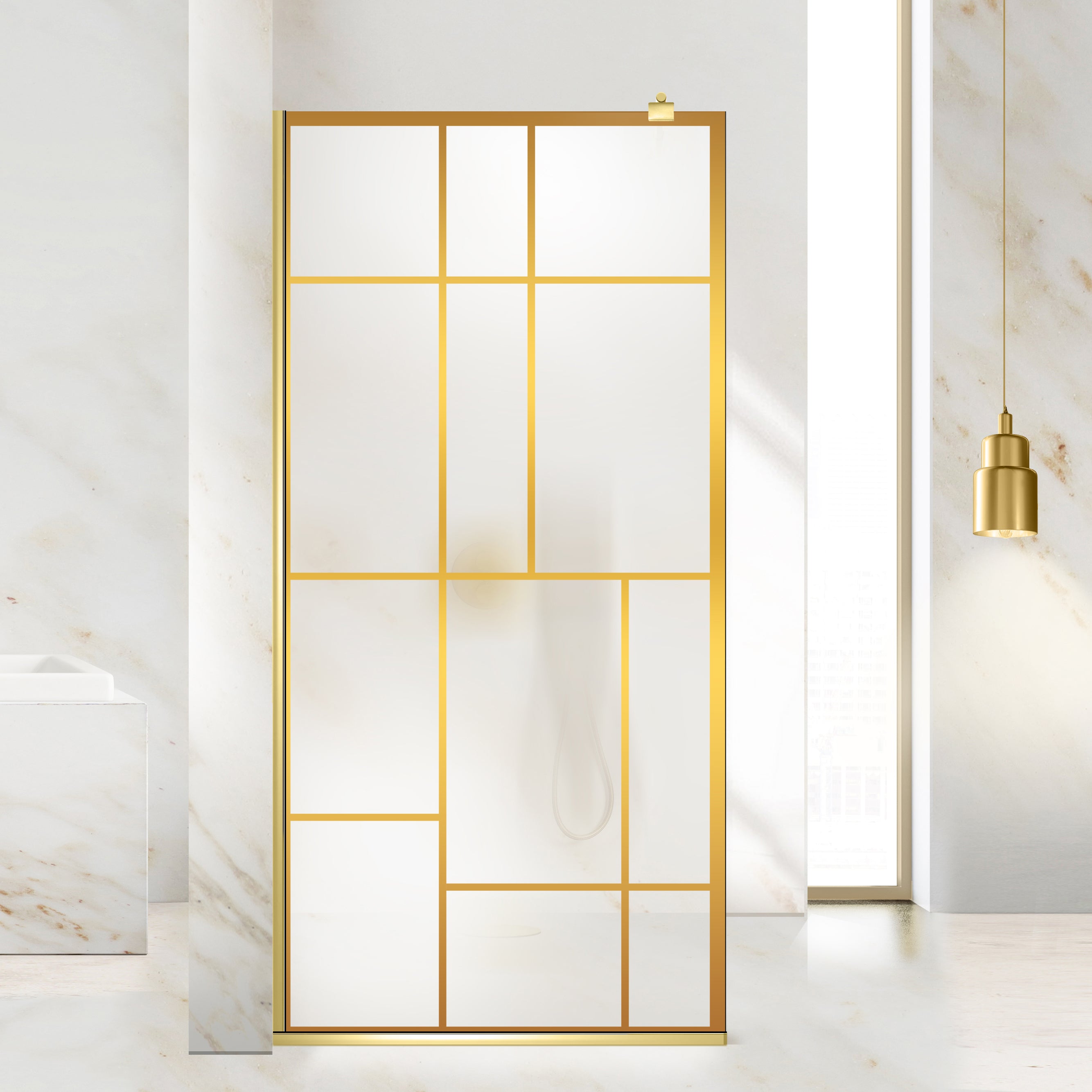 Shower Screens Walk-in, Shower Wall Gold, #Satiné #Matt