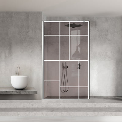 Paravan dus Walk-in, Perete dus Inox, #Bronz