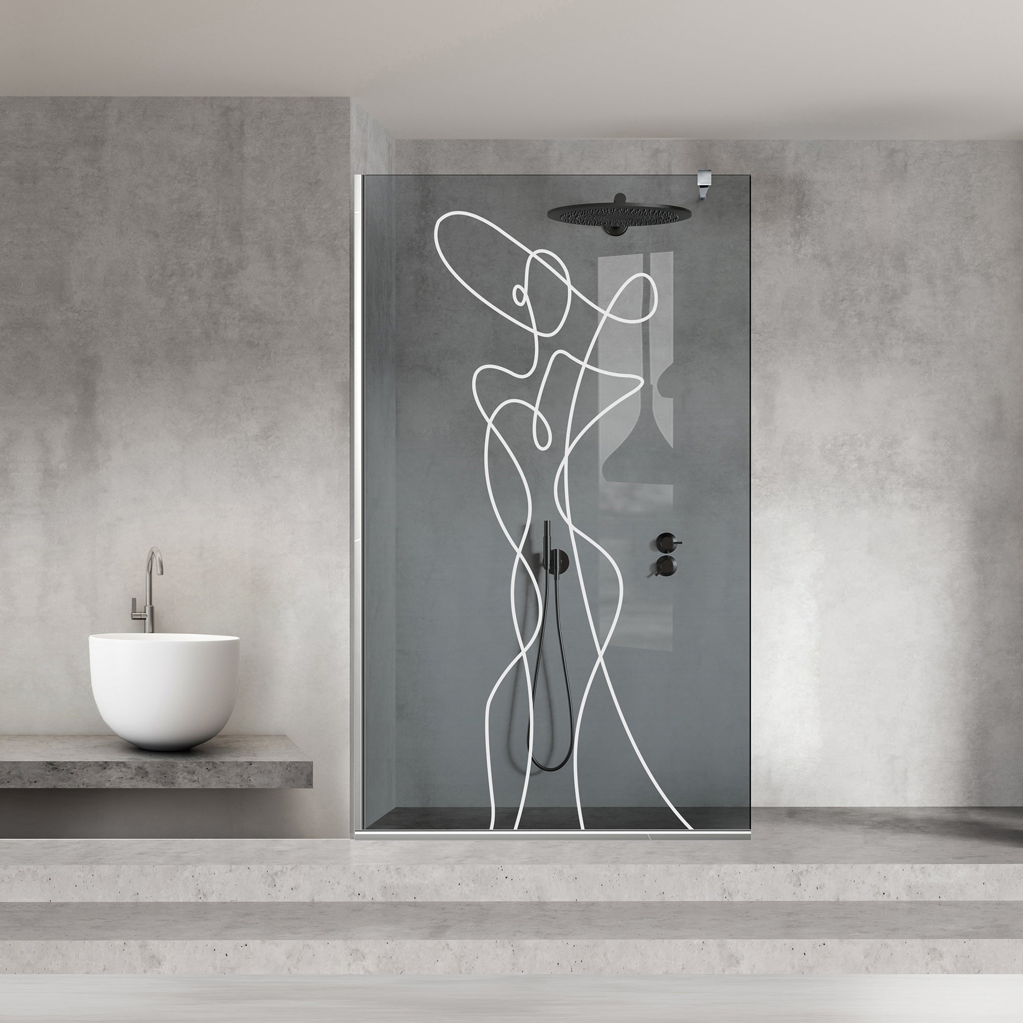 Shower Screens Walk-in, Shower wall Stainless steel, #Grey #Grey