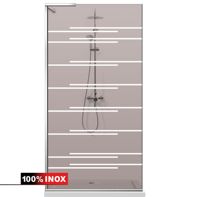 Paravan dus Walk-in, Perete dus Inox, #Bronz