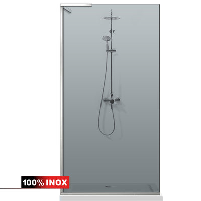 Shower Screens Walk-in, Shower wall Stainless steel, #Grey #Szürke