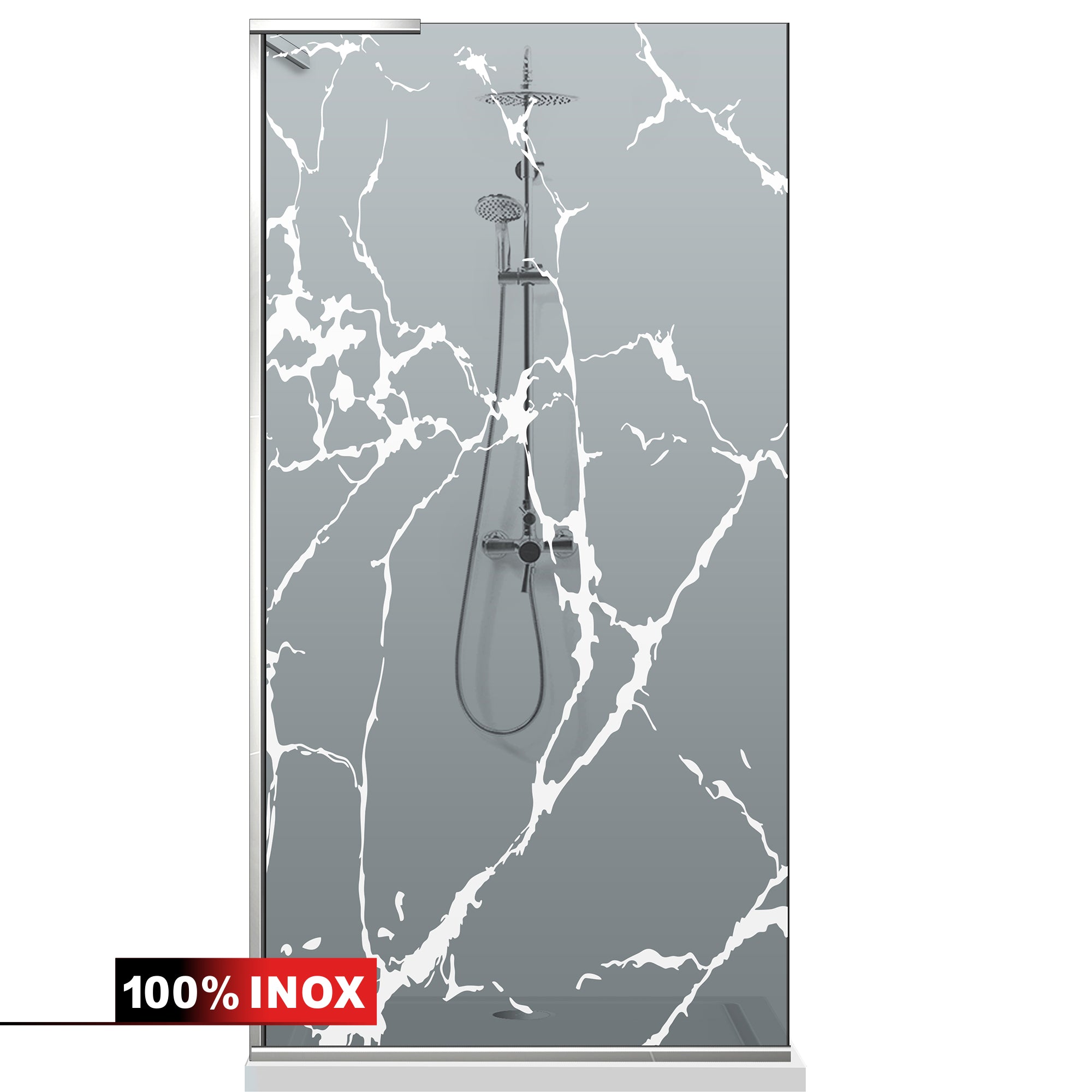 Shower Screens Walk-in, Shower wall Stainless steel, #Grey #Szürke