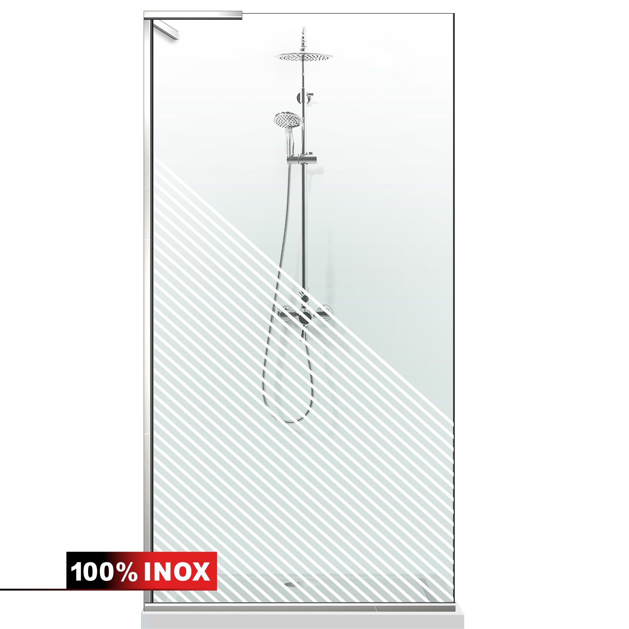 Shower Screens Walk-in, Shower wall Stainless steel, #Clear #Víztiszta
