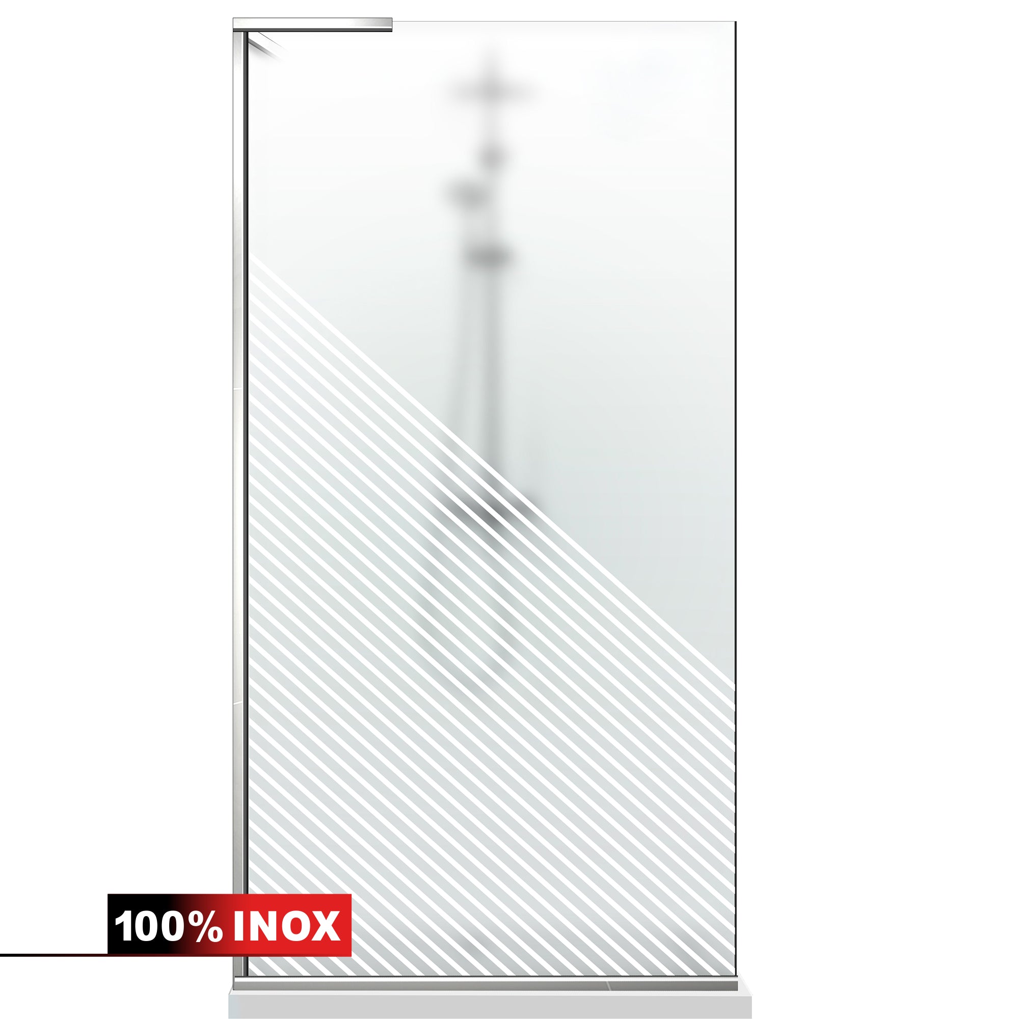 Shower Screens Walk-in, Shower wall Stainless steel, #Satiné #Matt