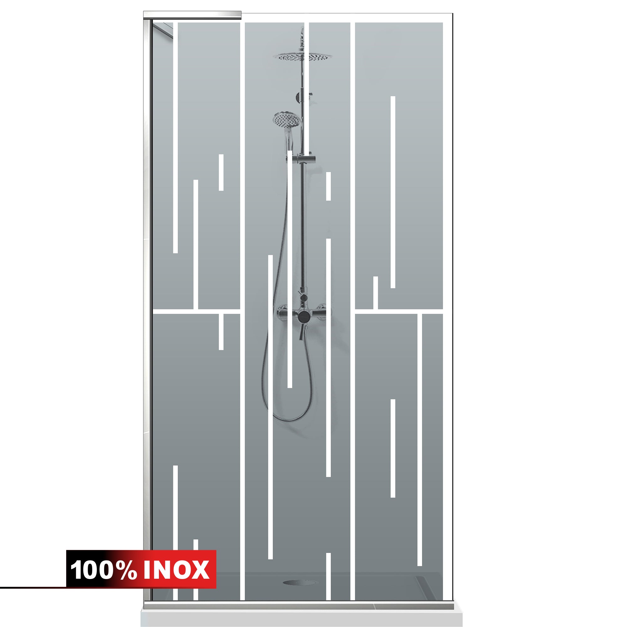 Shower Screens Walk-in, Shower wall Stainless steel, #Grey #Szürke