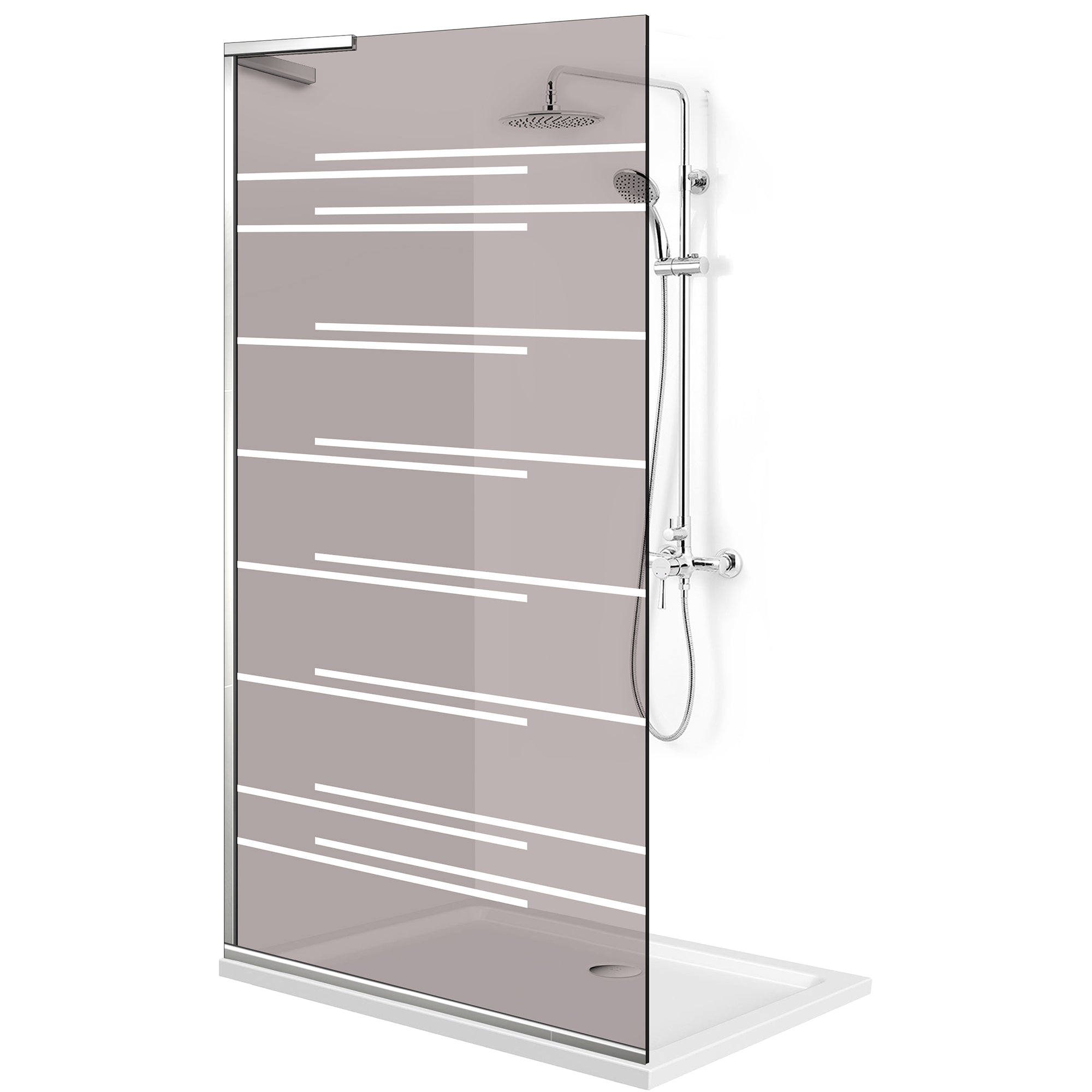 Paravan dus Walk-in, Perete dus Inox, #Bronz