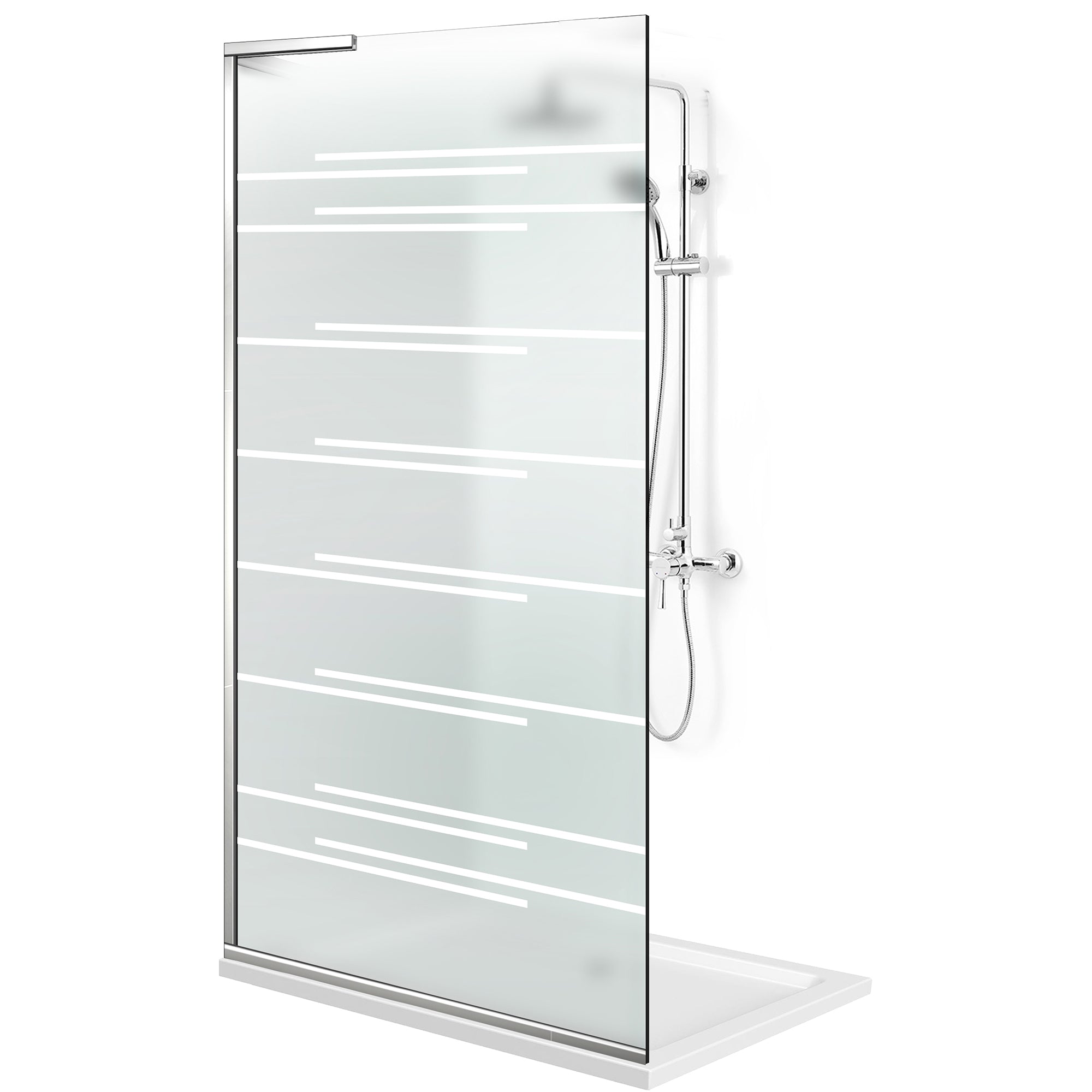 Paravan dus Walk-in, Perete dus Inox, #Mat