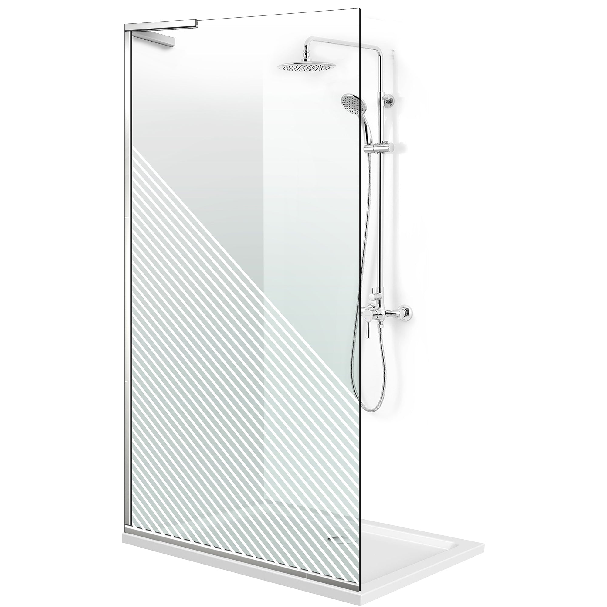 Shower Screens Walk-in, Shower wall Stainless steel, #Clear #Víztiszta