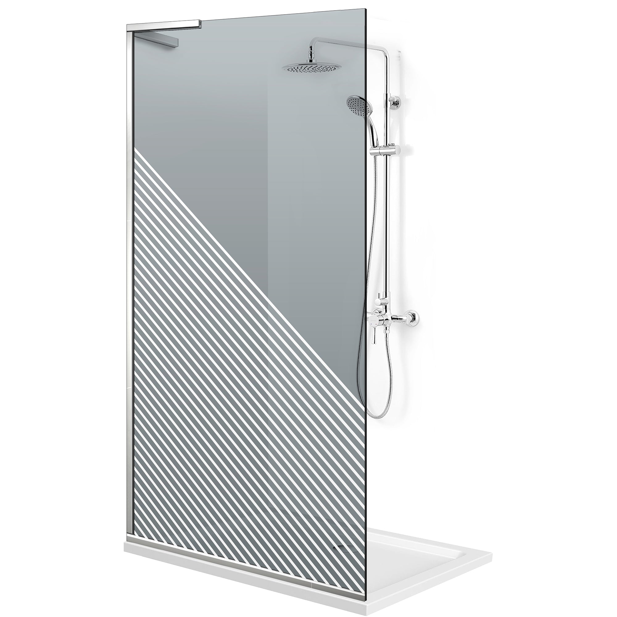 Shower Screens Walk-in, Shower wall Stainless steel, #Grey #Szürke