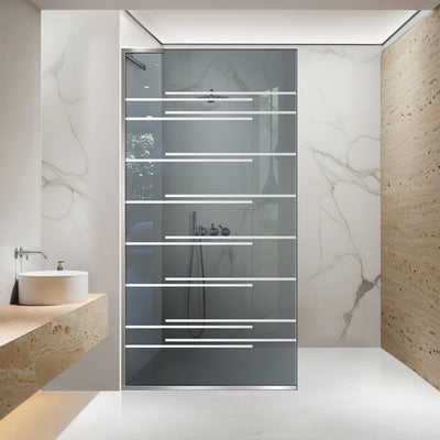 Paravan dus Walk-in, Perete dus Inox, #Gri