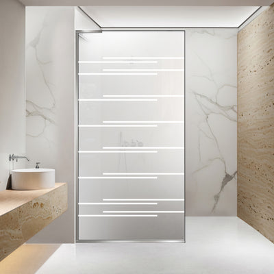 Paravan dus Walk-in, Perete dus Inox, #Mat