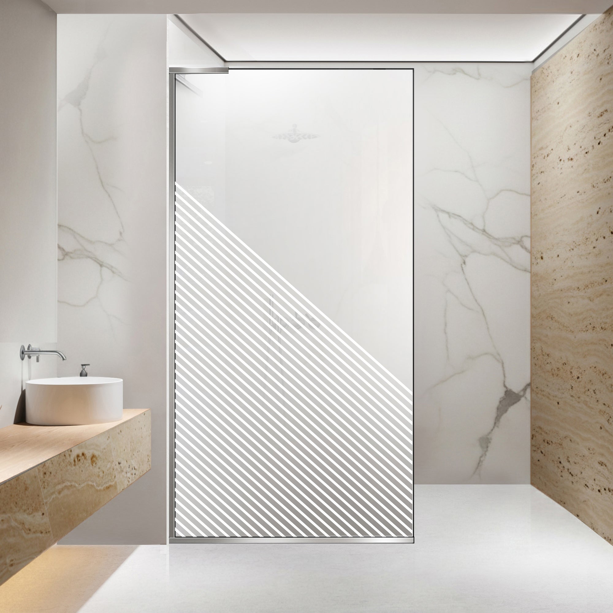 Shower Screens Walk-in, Shower wall Stainless steel, #Satiné #Matt