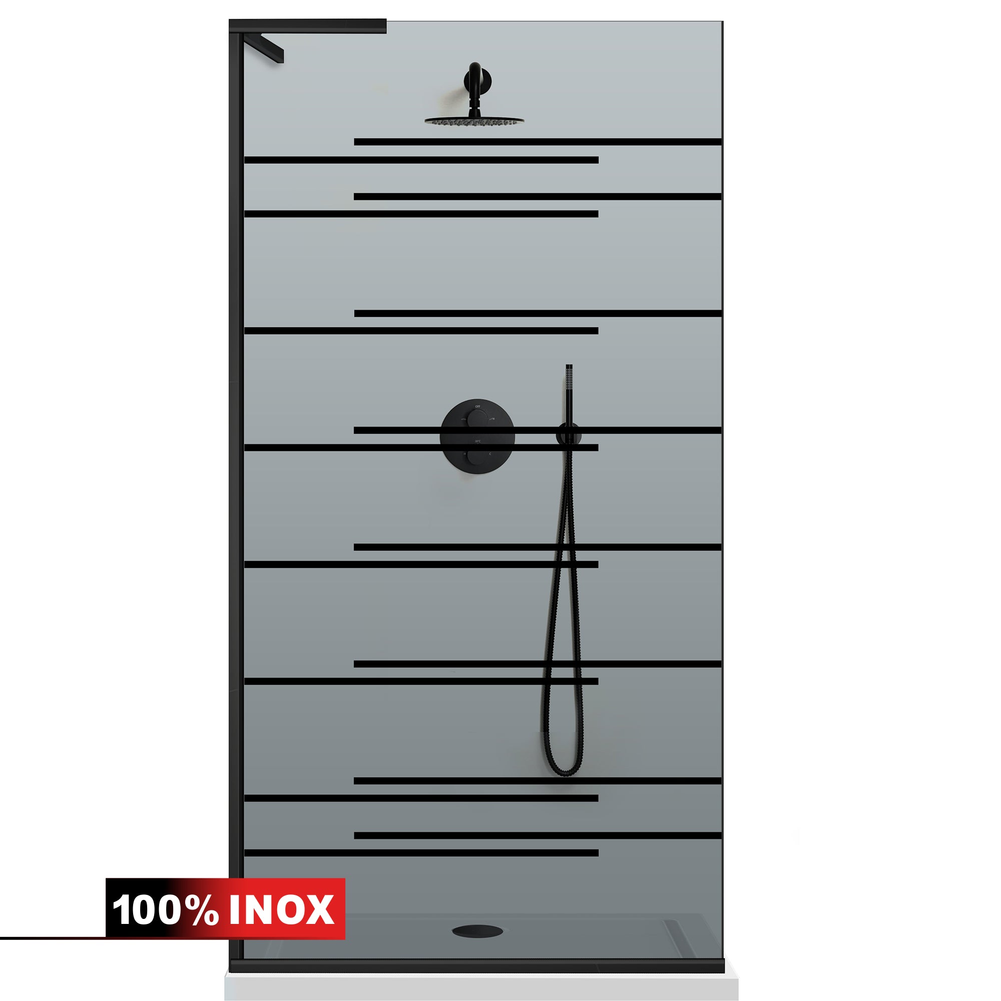 Shower Screens Walk-in, Shower wall Stainless steel, #Grey #Szürke