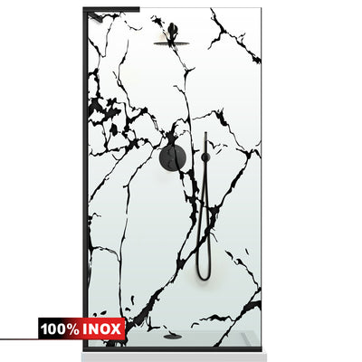 Paravan dus Walk-in, Perete dus Inox, #Clara