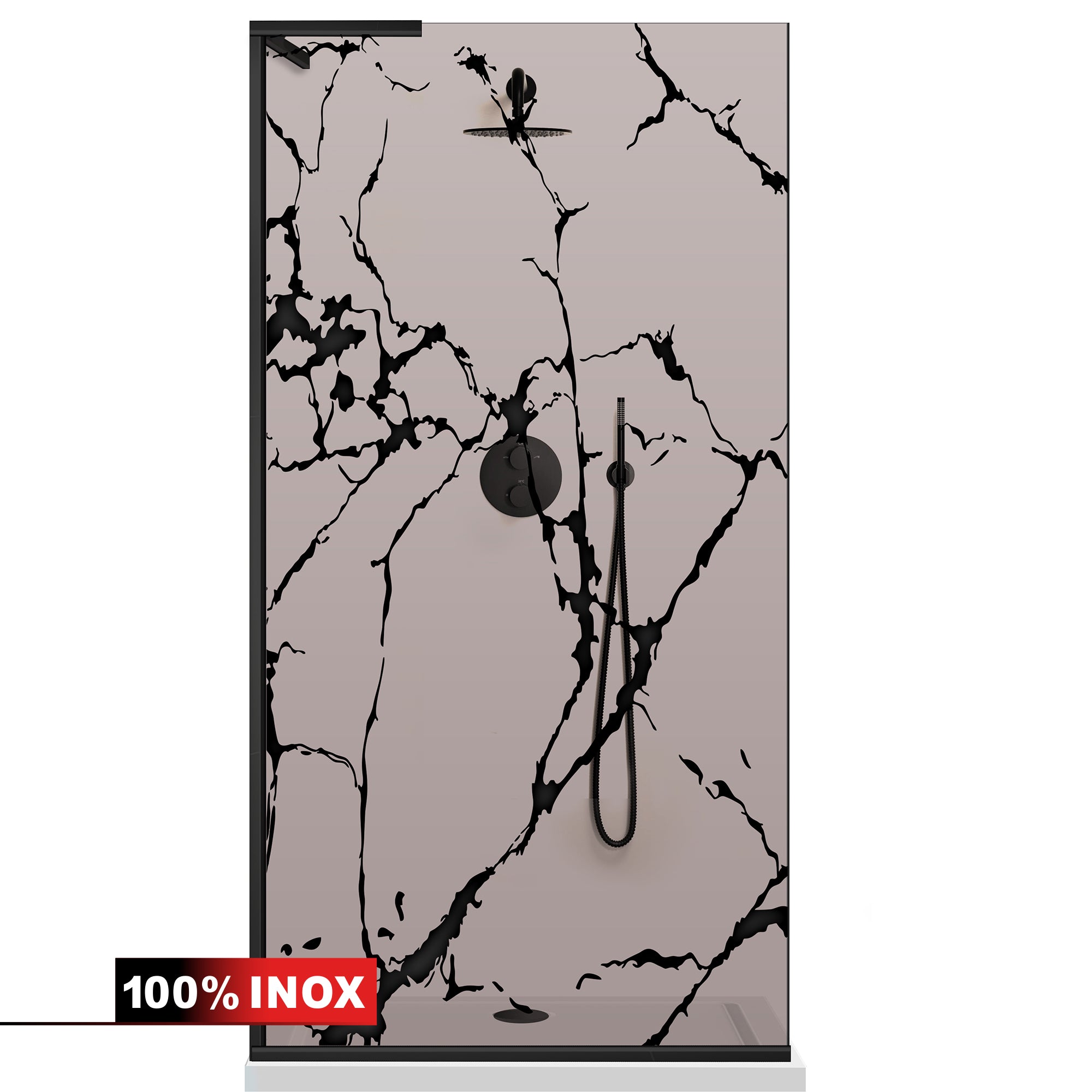 Paravan dus Walk-in, Perete dus Inox, #Bronz