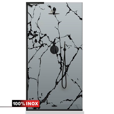 Paravan dus Walk-in, Perete dus Inox, #Gri