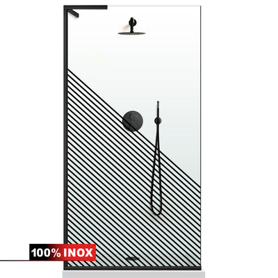 Paravan dus Walk-in, Perete dus Inox, #Clara