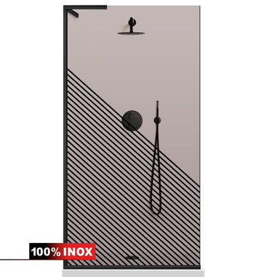 Paravan dus Walk-in, Perete dus Inox, #Bronz