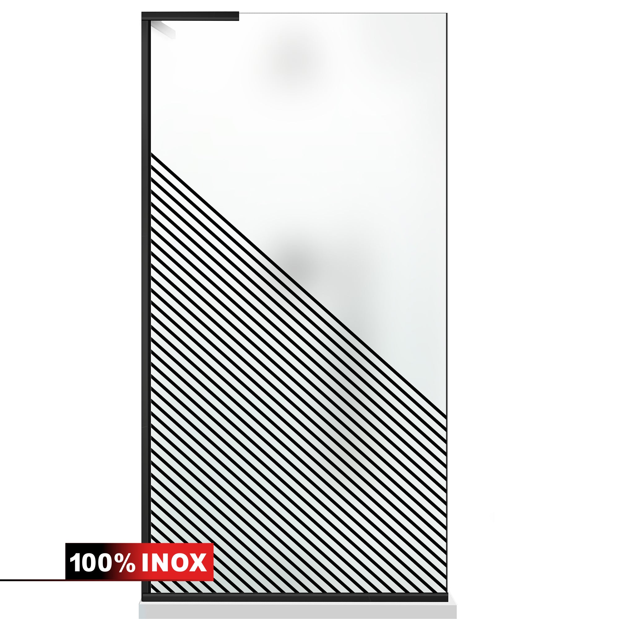 Paravan dus Walk-in, Perete dus Inox, #Mat