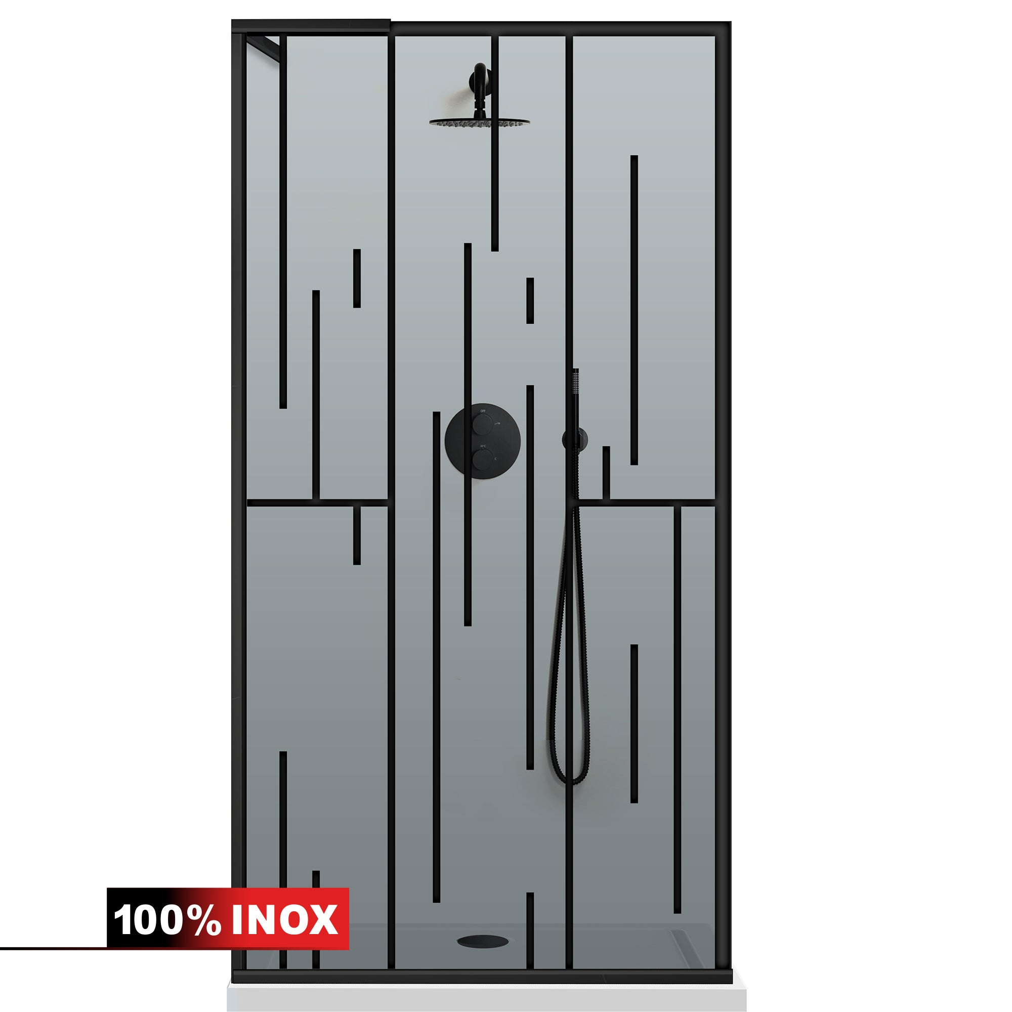 Shower Screens Walk-in, Shower wall Stainless steel, #Grey #Szürke