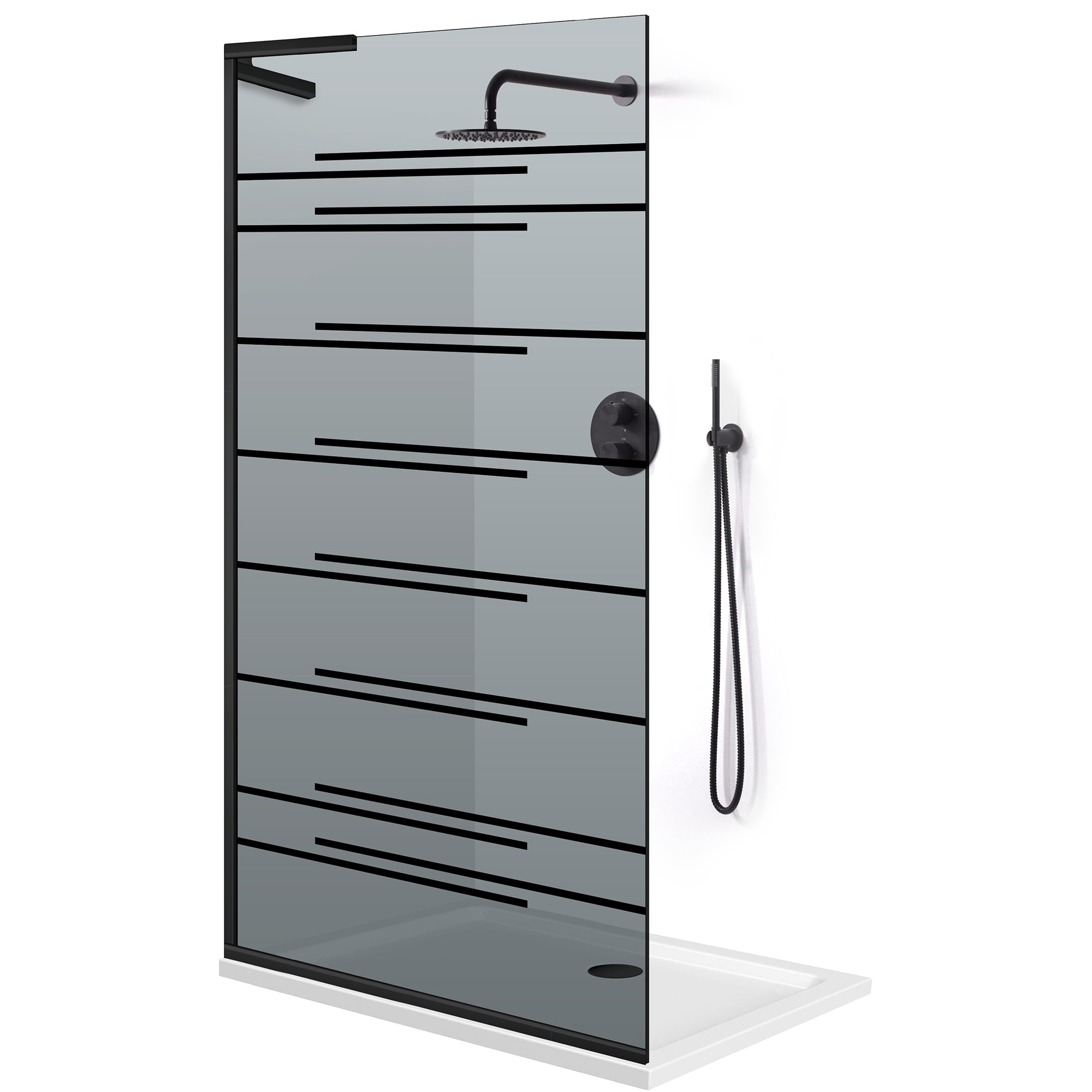 Shower Screens Walk-in, Shower wall Stainless steel, #Grey #Szürke