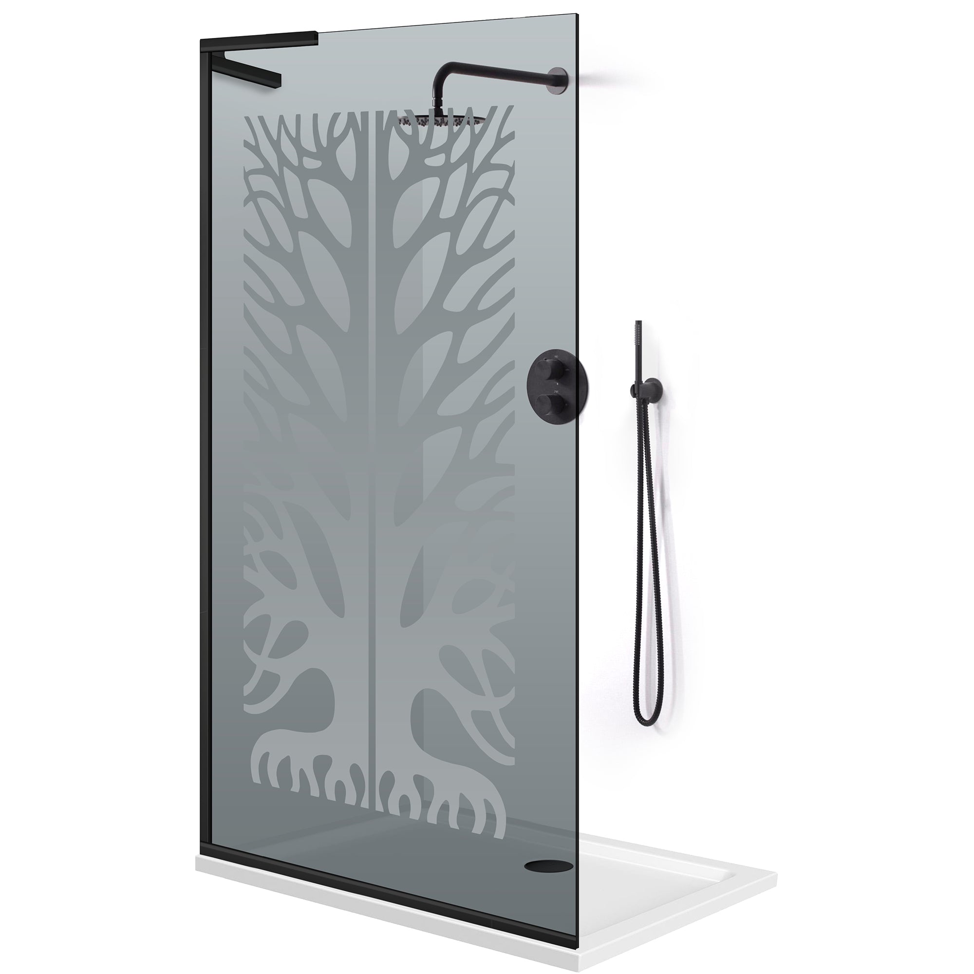 Shower Screens Walk-in, Shower wall Stainless steel, #Grey #Szürke