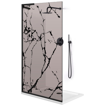 Paravan dus Walk-in, Perete dus Inox, #Bronz