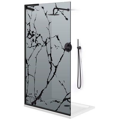 Paravan dus Walk-in, Perete dus Inox, #Gri