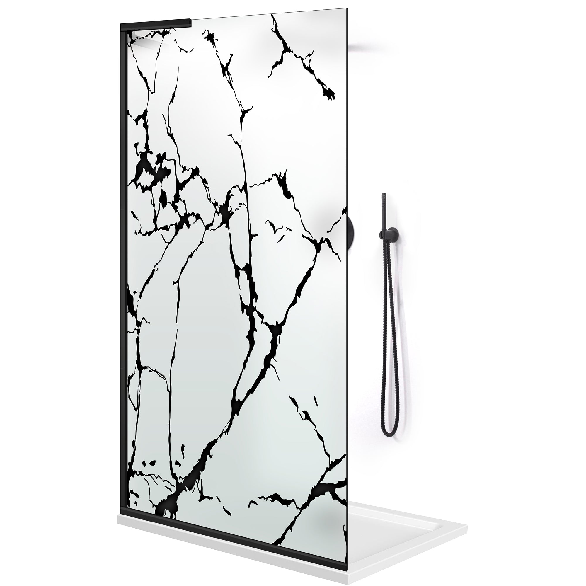 Paravan dus Walk-in, Perete dus Inox, #Mat
