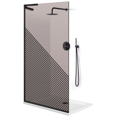 Paravan dus Walk-in, Perete dus Inox, #Bronz