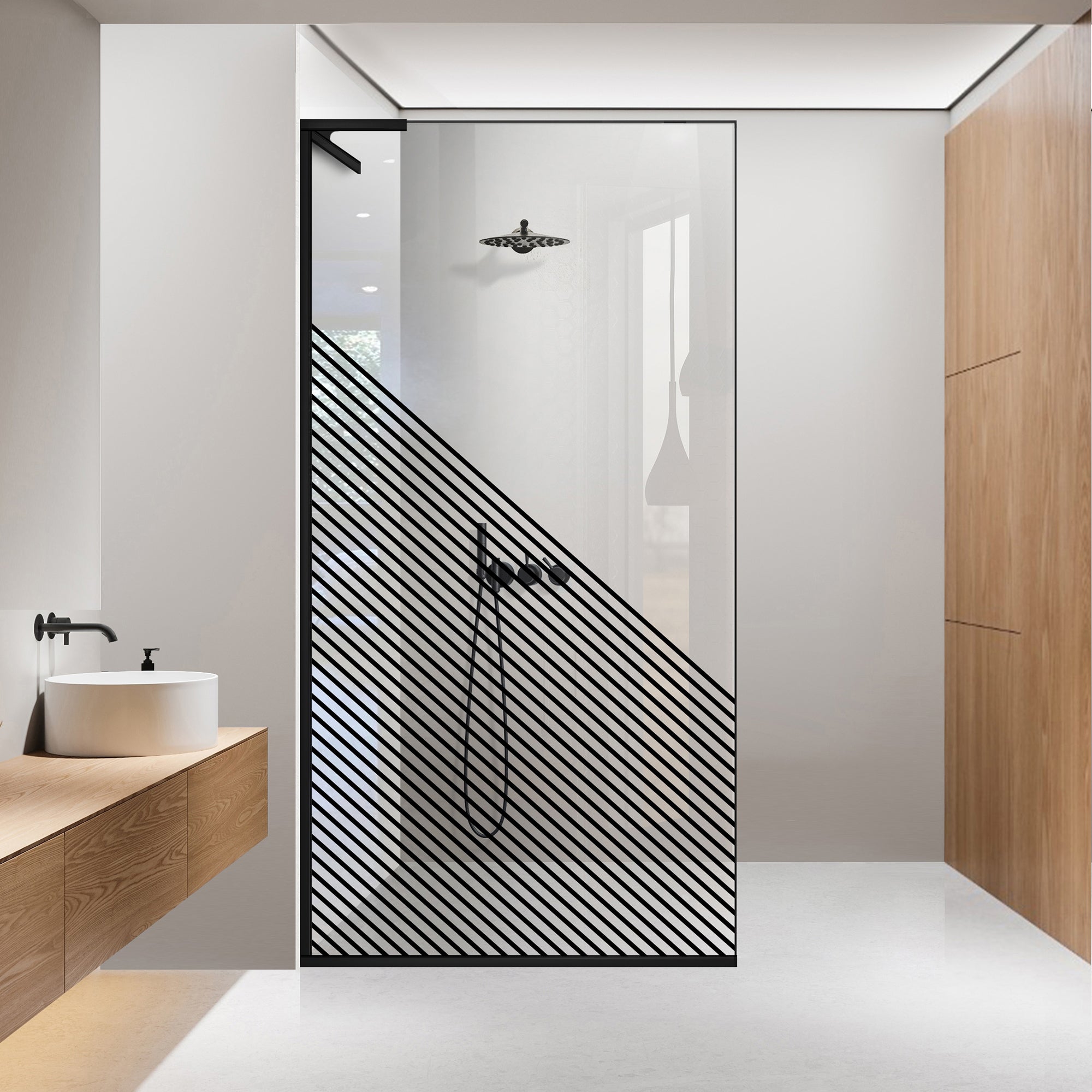 Paravan dus Walk-in, Perete dus Inox, #Clara