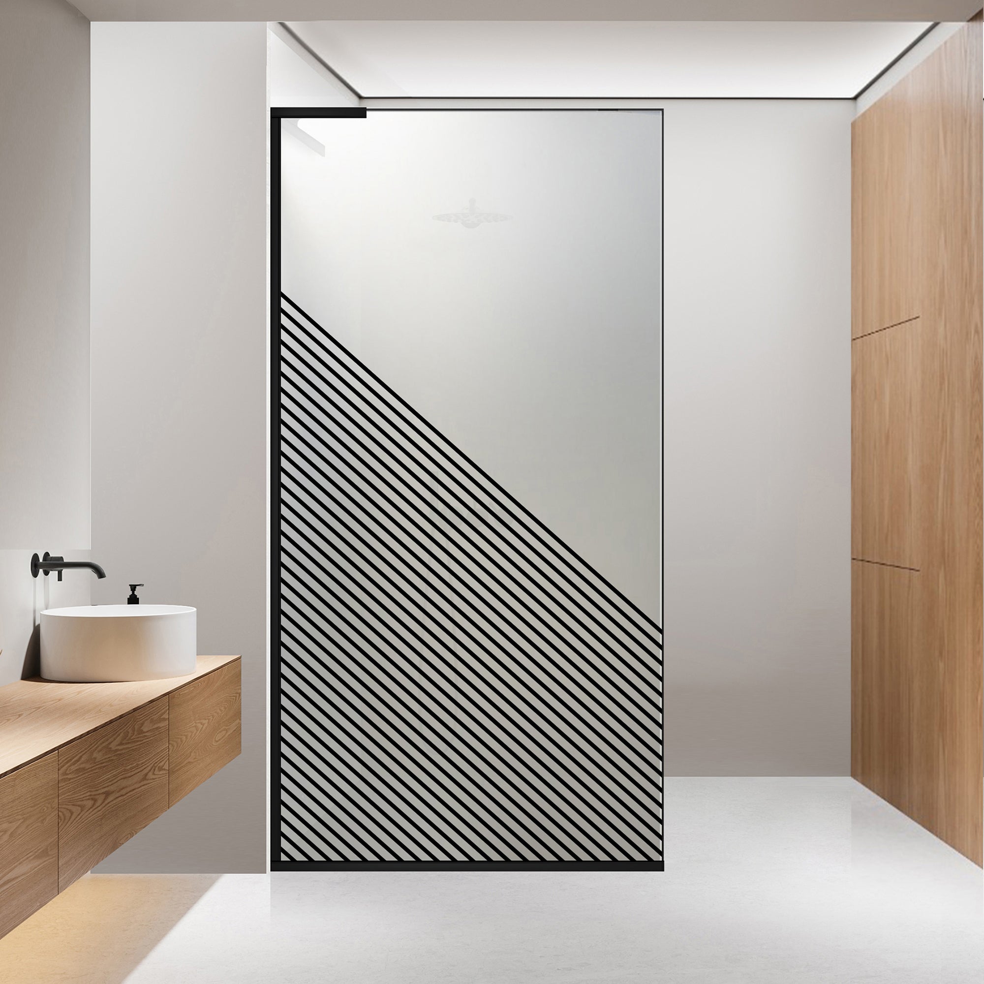 Paravan dus Walk-in, Perete dus Inox, #Mat