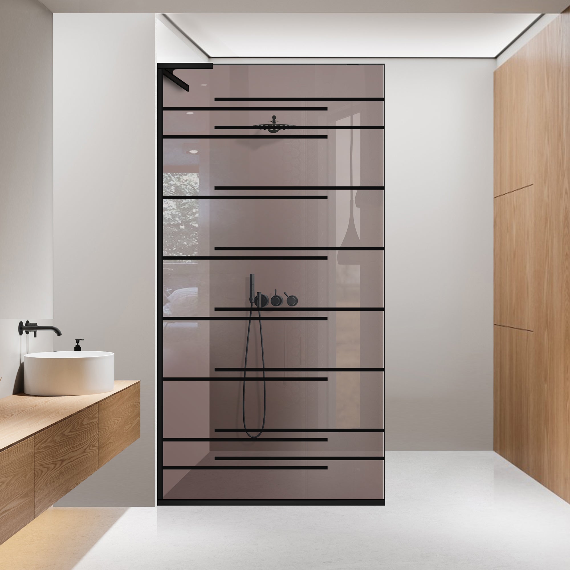 Shower Screens Walk-in, Shower wall Stainless steel, #Bronze #Bronze