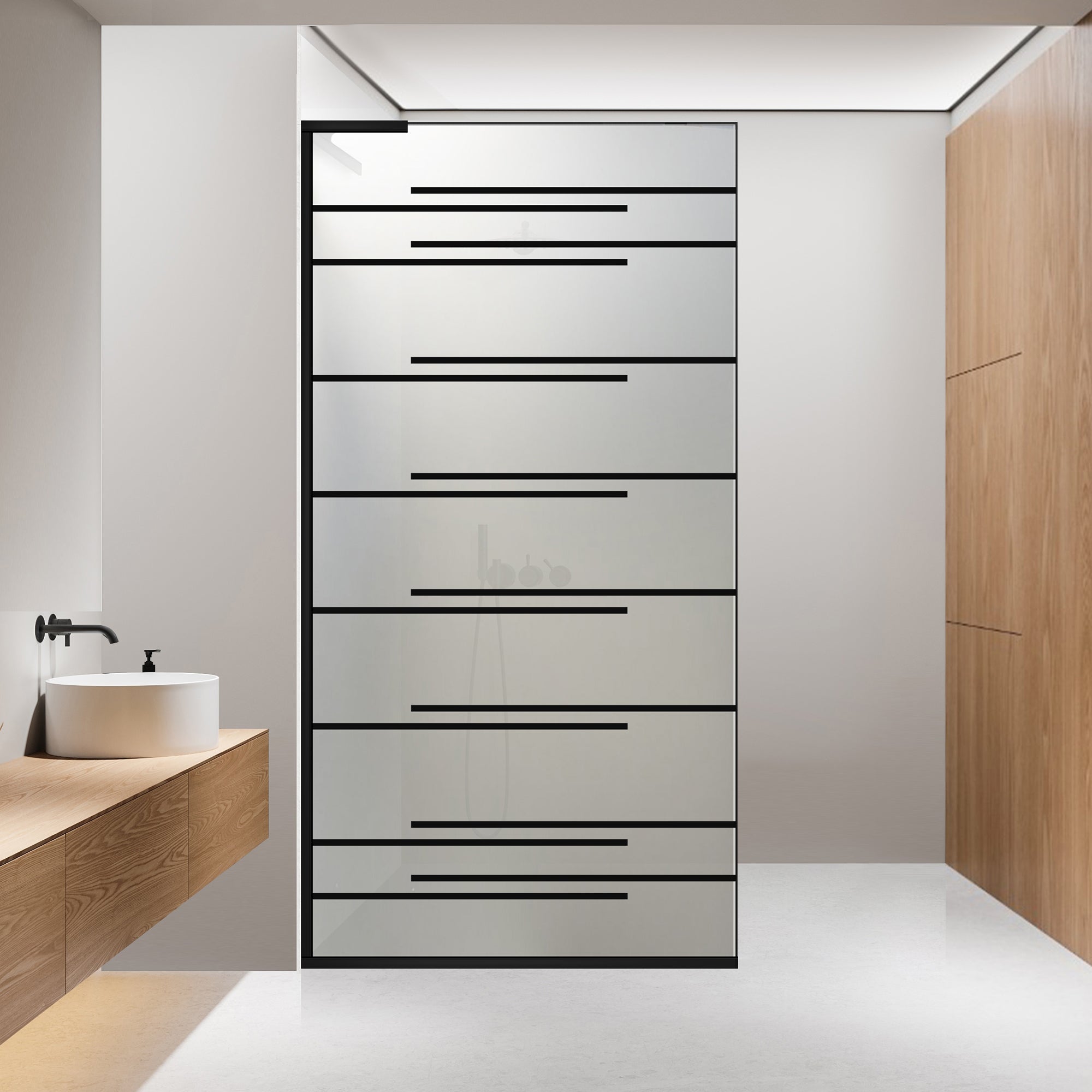 Shower Screens Walk-in, Shower wall Stainless steel, #Satiné #Matt