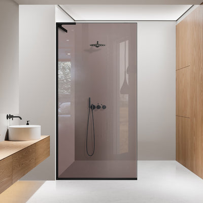 Paravan dus Walk-in, Perete dus Inox, #Bronz