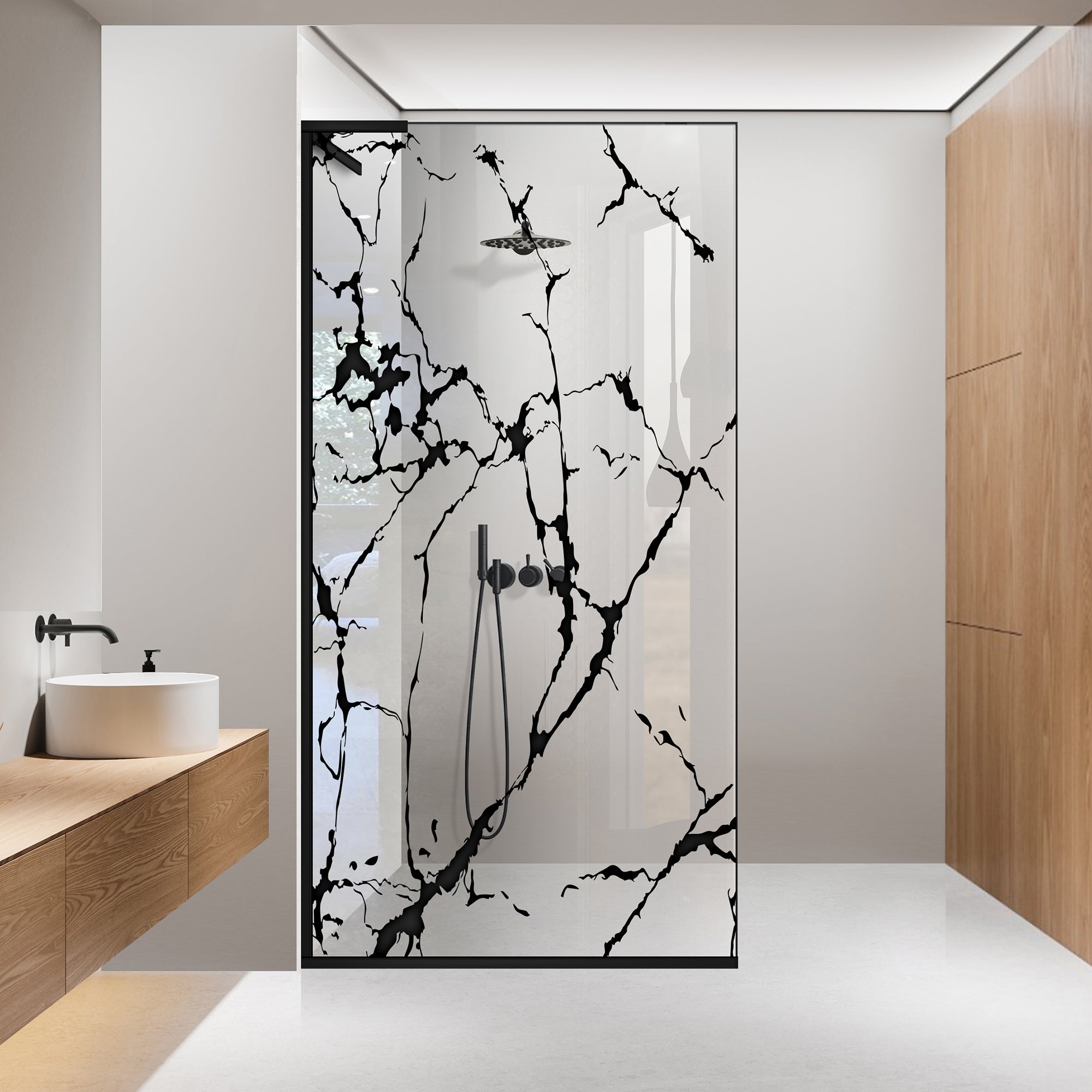 Paravan dus Walk-in, Perete dus Inox, #Clara