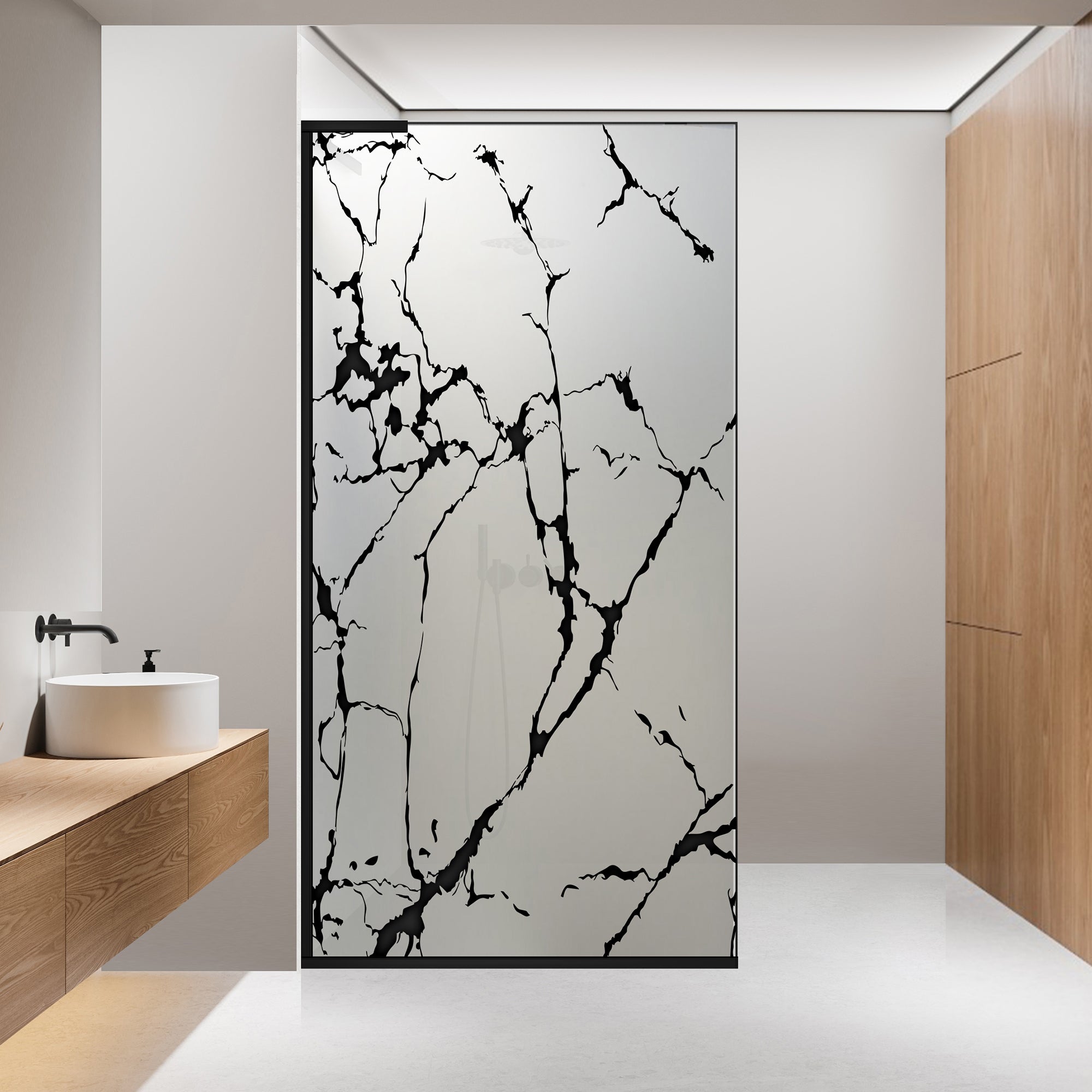 Paravan dus Walk-in, Perete dus Inox, #Mat