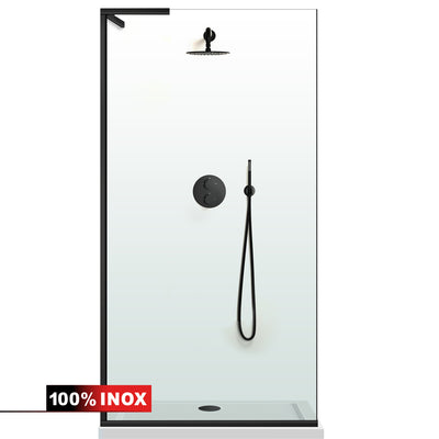 Paravan dus Walk-in, Perete dus Inox, #Clara
