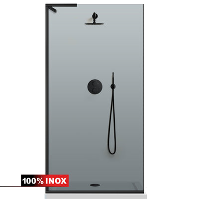 Paravan dus Walk-in, Perete dus Inox, #Gri