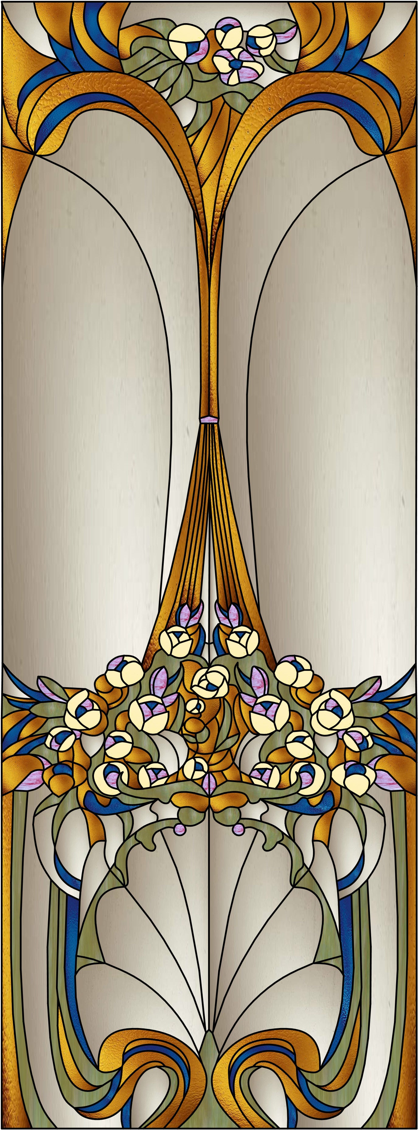 Artistic Stained Glass #ARTNOUVOROSE-1