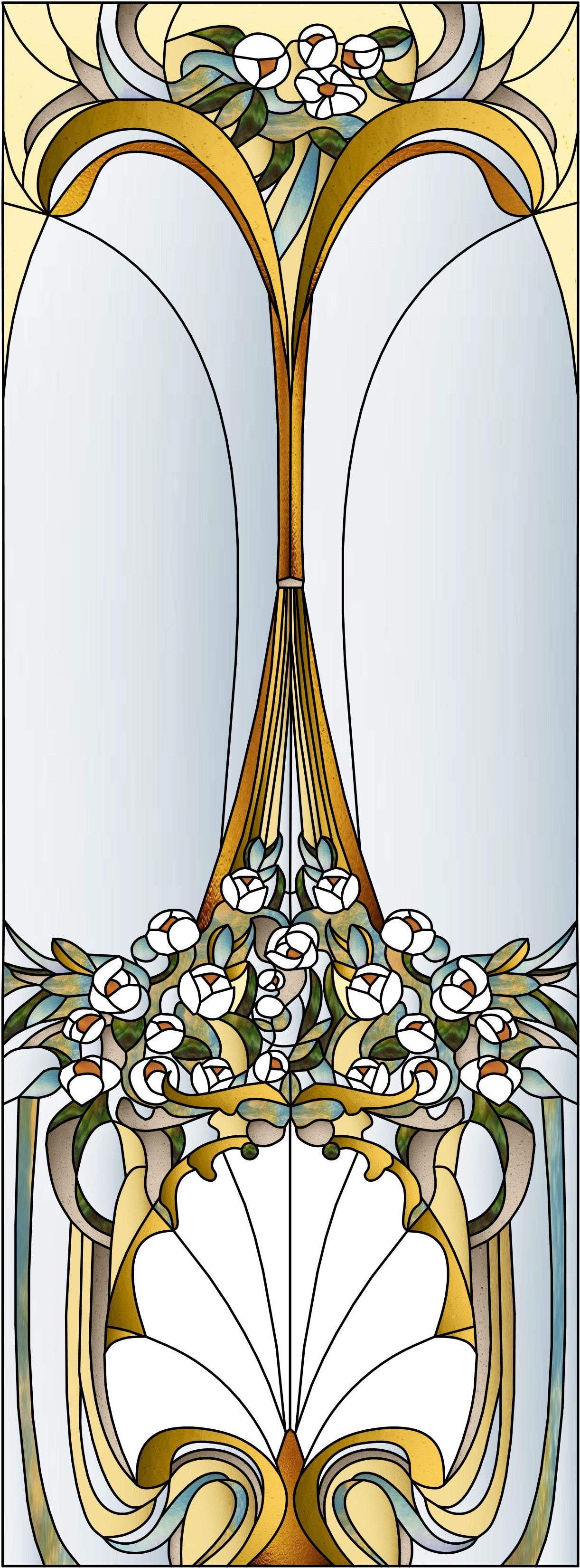 Artistic Stained Glass #ARTNOUVOROSE-3