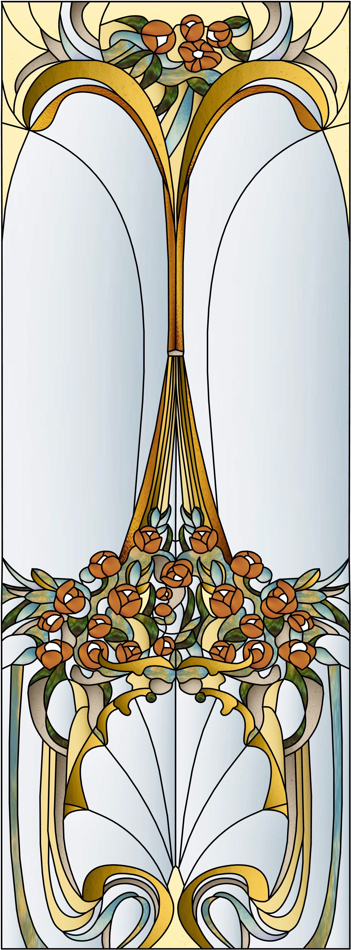 Artistic Stained Glass #ARTNOUVOROSE-4