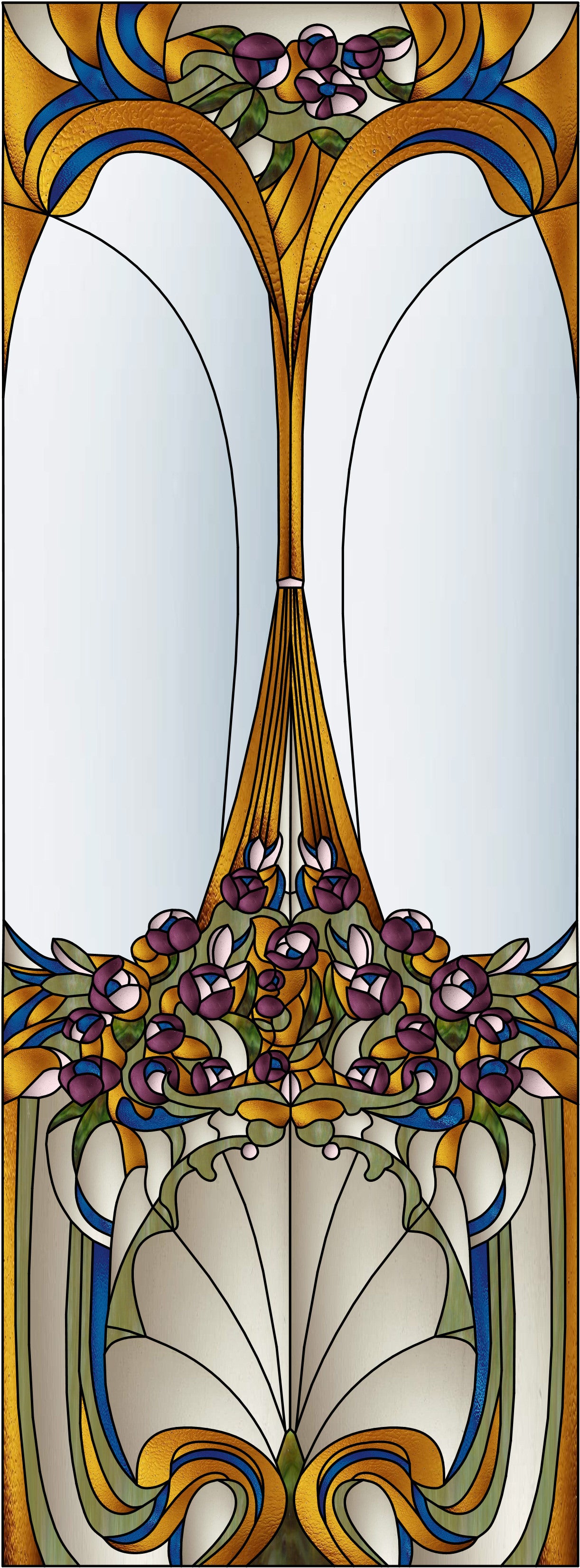 Artistic Stained Glass #ARTNOUVOROSE-5