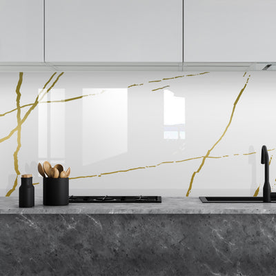 Painted kitchen glass cladding #541