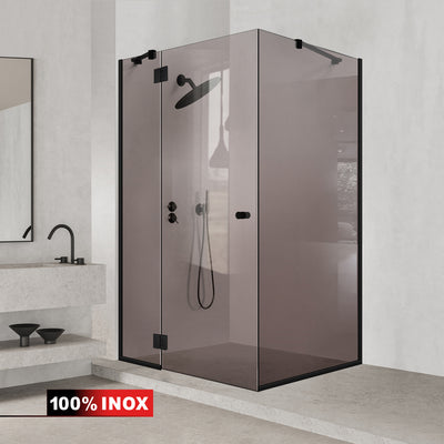 3-panel shower enclosure with hinged door