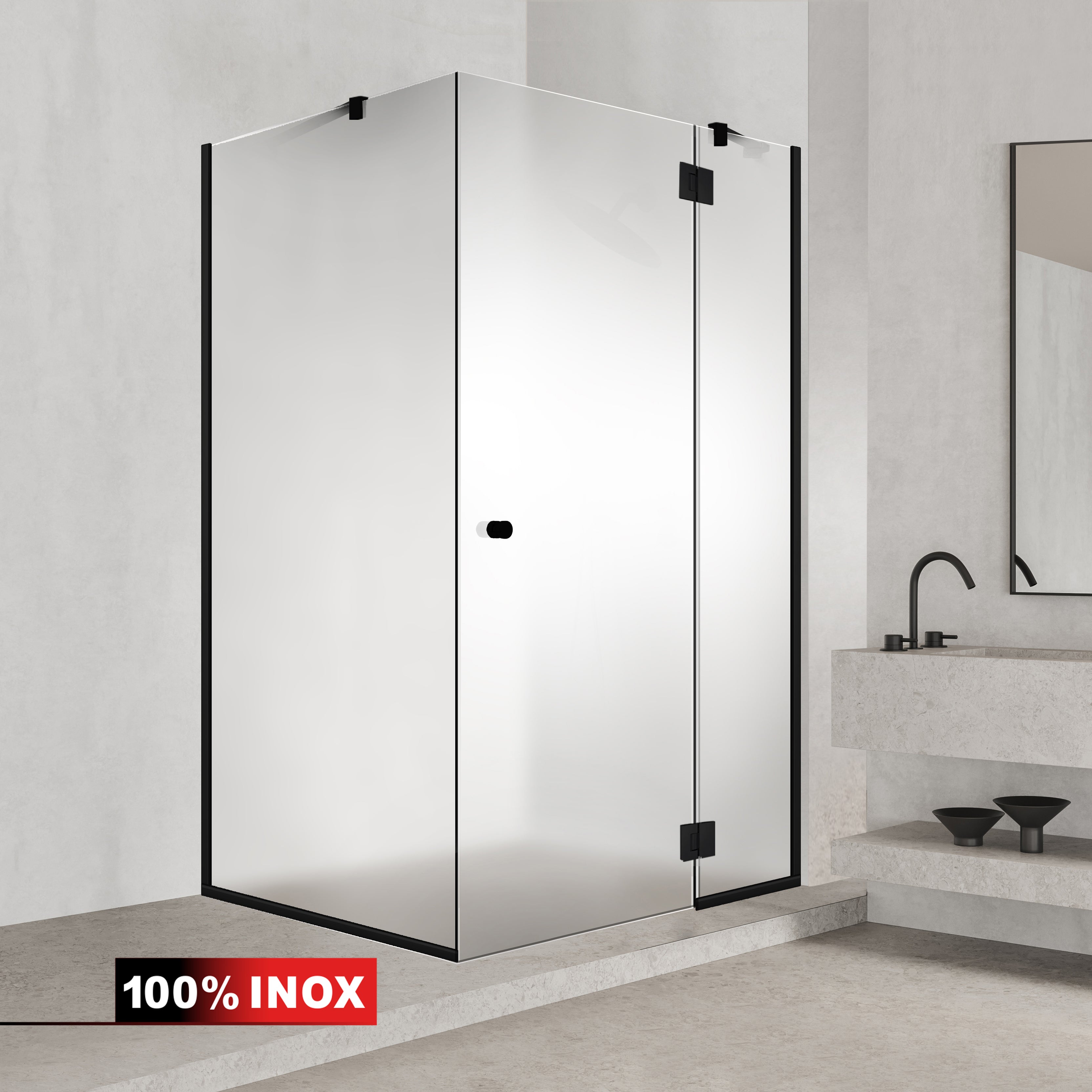 Cabina dus cu 3 elemente cu usa batanta #Milano Line dreapta