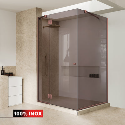 3-panel shower enclosure with hinged door